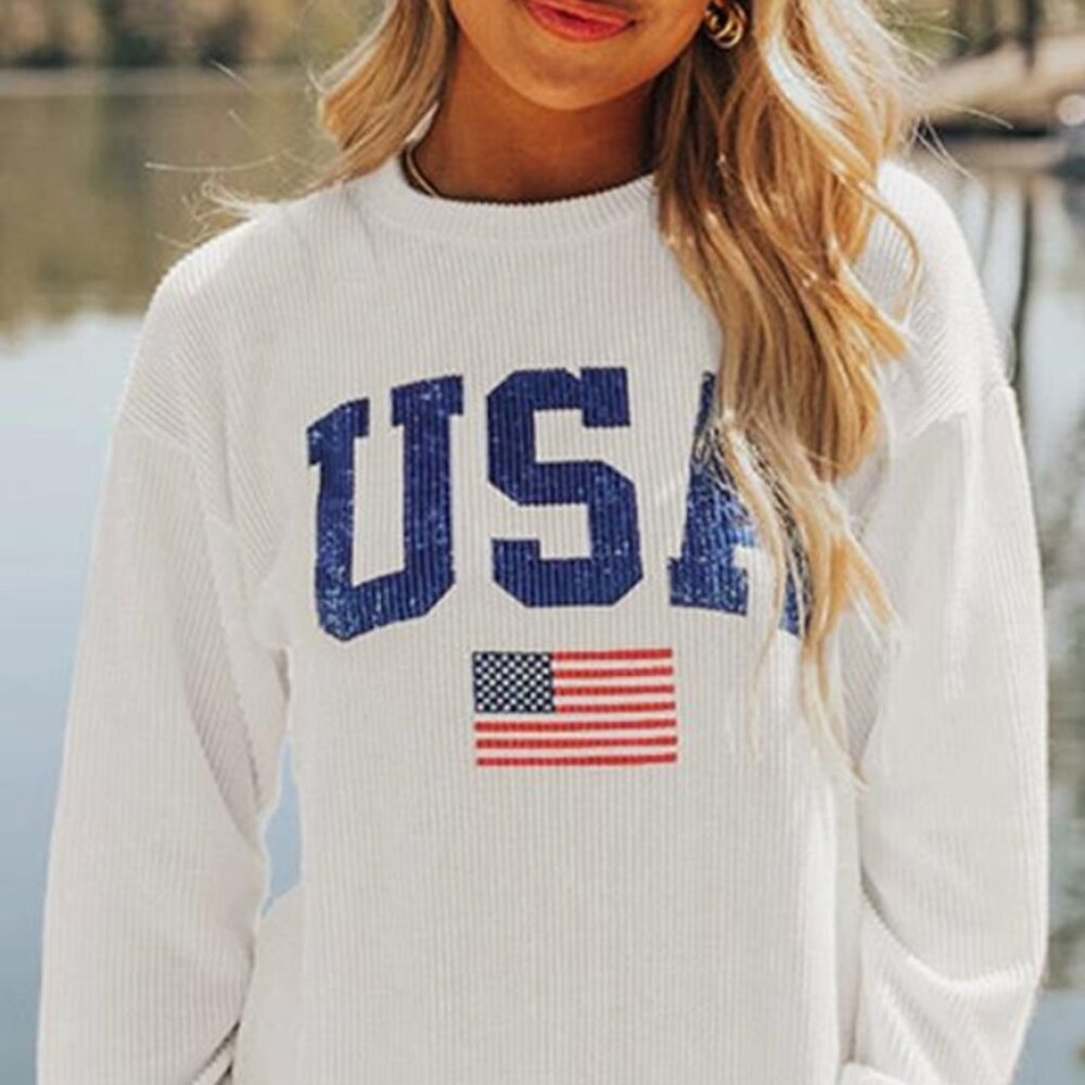 USA Flag Graphic Sweatshirt
